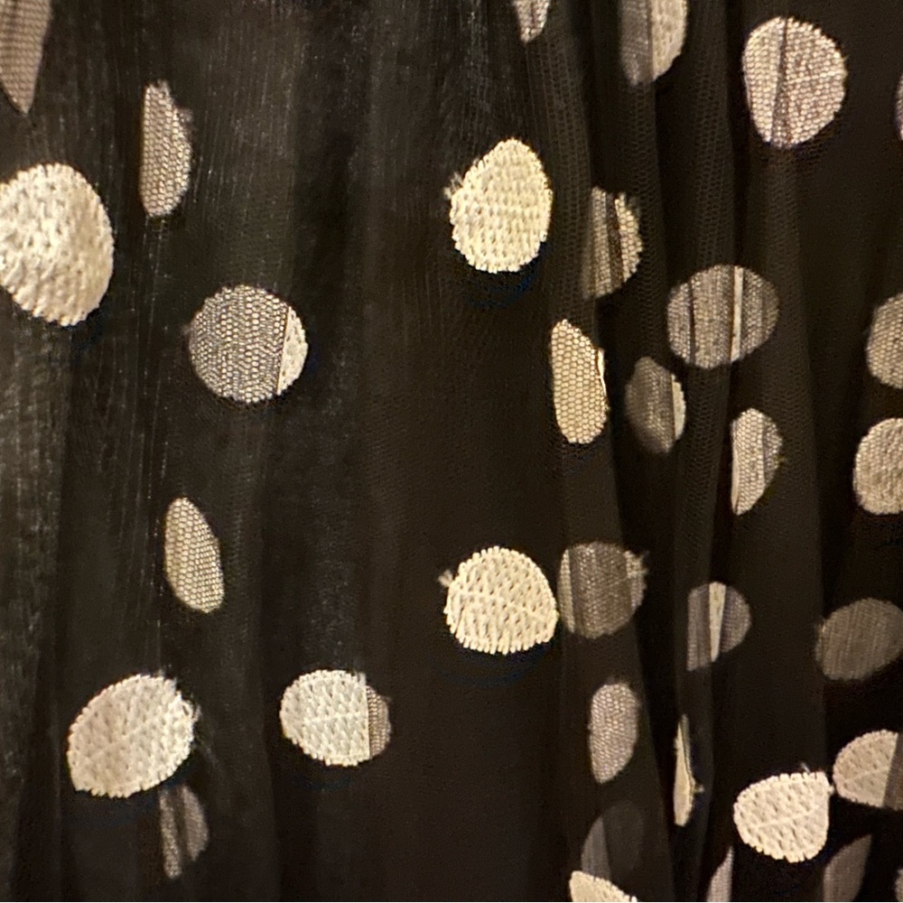 Elegant Black and White Polka Dot Dress - Picture 9 of 16